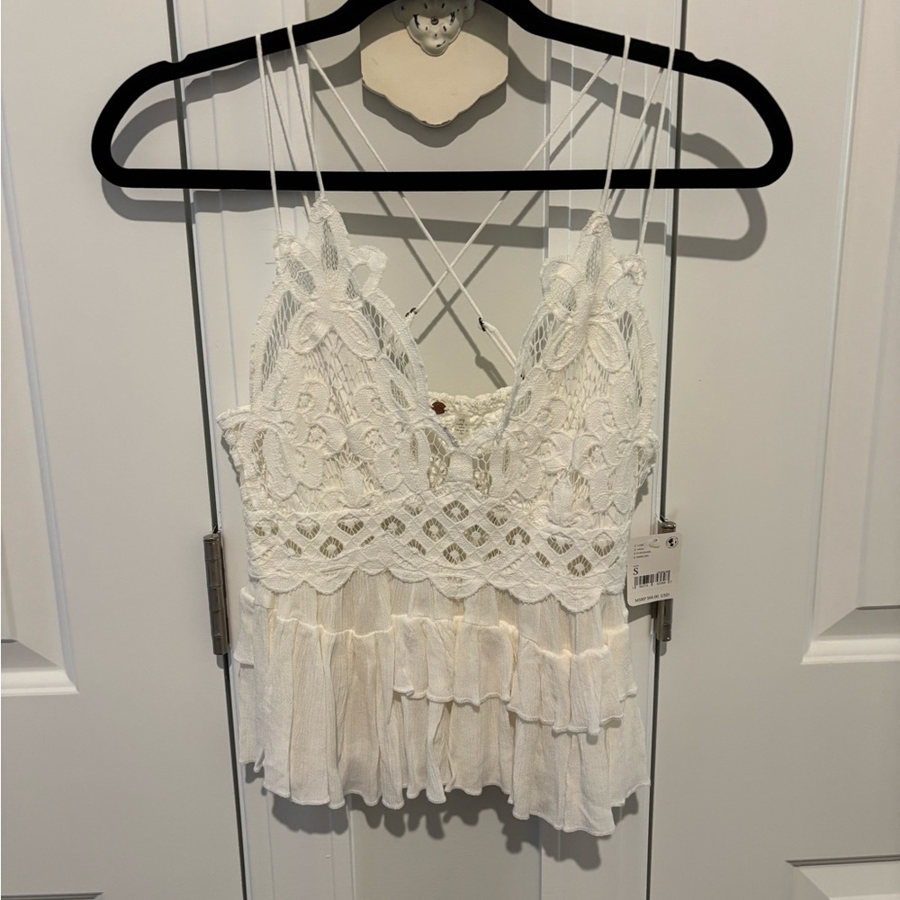 Free People White Lace Camisole Top